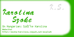 karolina szoke business card